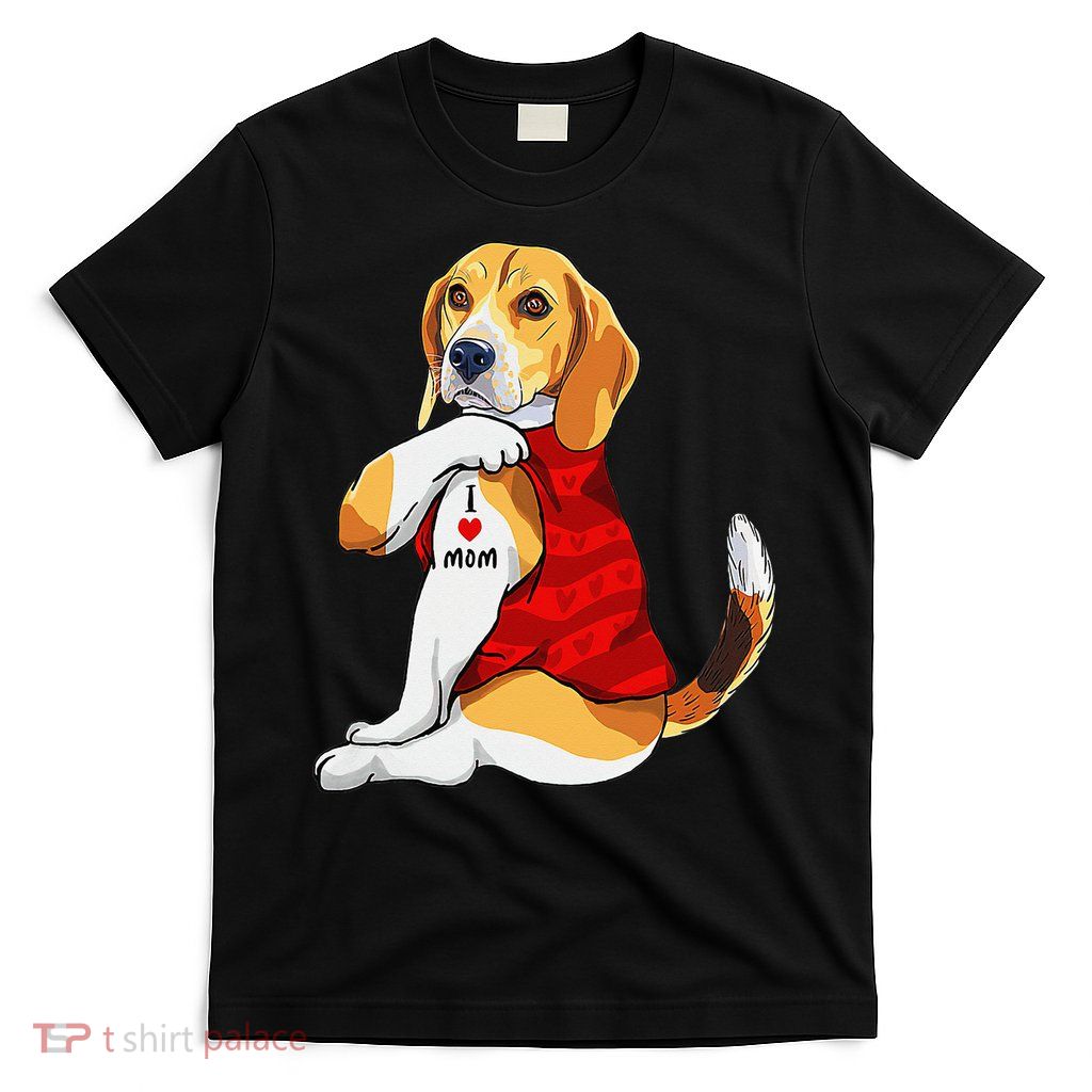 I Love Mom Tattoo Beagle Dog Lover T-Shirt