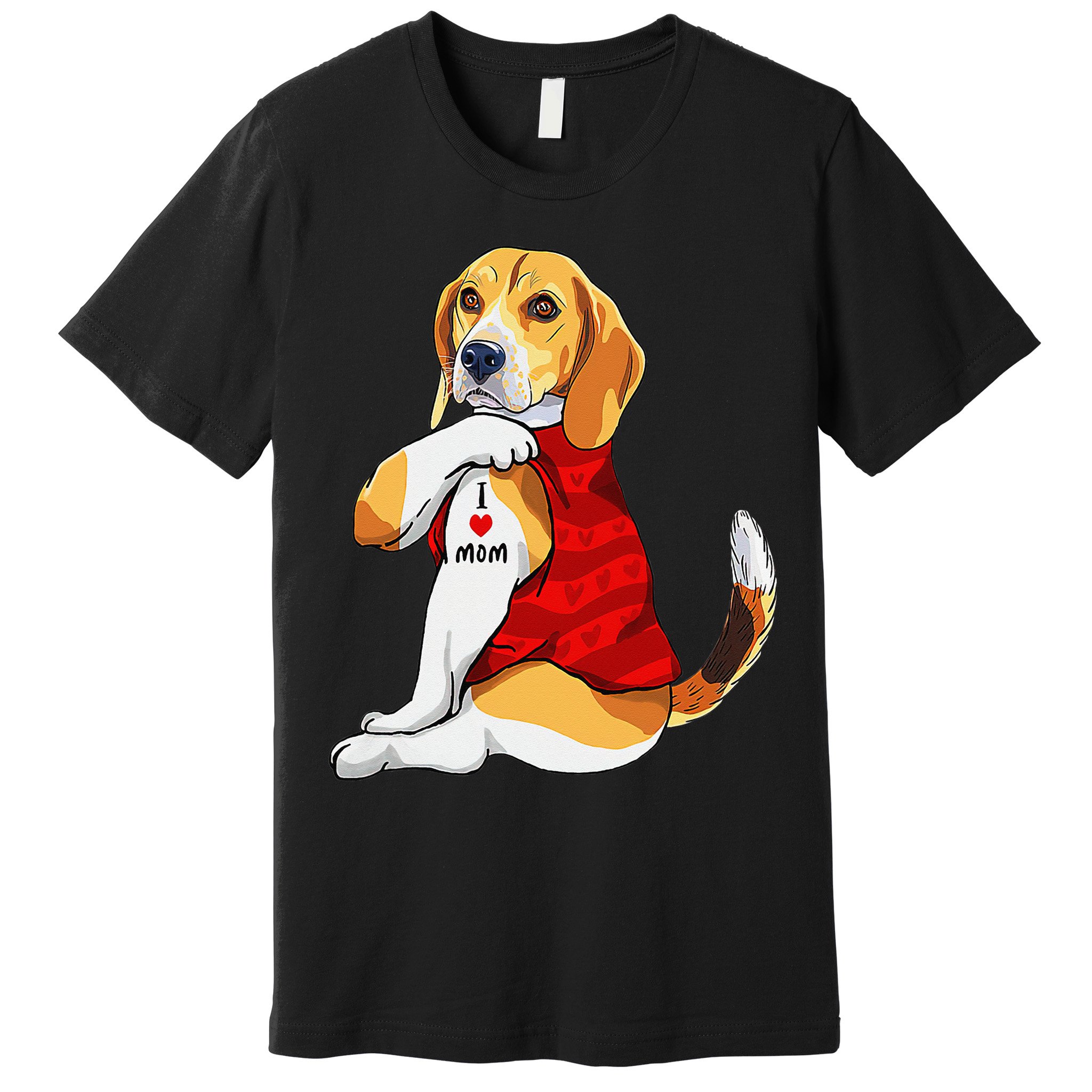 I Love Mom Tattoo Beagle Dog Lover Premium T-Shirt