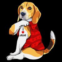 I Love Mom Tattoo Beagle Dog Lover Premium T-Shirt