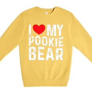 I Love My Pookie Bear I Heart My Pookie Bear ValentineS Premium Crewneck Sweatshirt