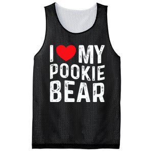 I Love My Pookie Bear I Heart My Pookie Bear ValentineS Mesh Reversible Basketball Jersey Tank