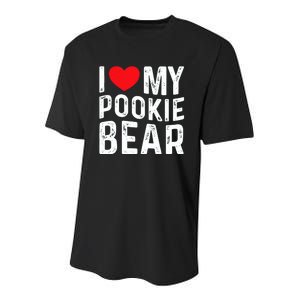 I Love My Pookie Bear I Heart My Pookie Bear ValentineS Youth Performance Sprint T-Shirt