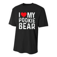 I Love My Pookie Bear I Heart My Pookie Bear ValentineS Youth Performance Sprint T-Shirt