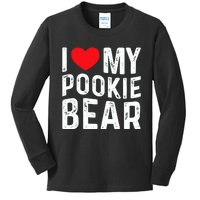 I Love My Pookie Bear I Heart My Pookie Bear ValentineS Kids Long Sleeve Shirt