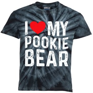 I Love My Pookie Bear I Heart My Pookie Bear ValentineS Kids Tie-Dye T-Shirt