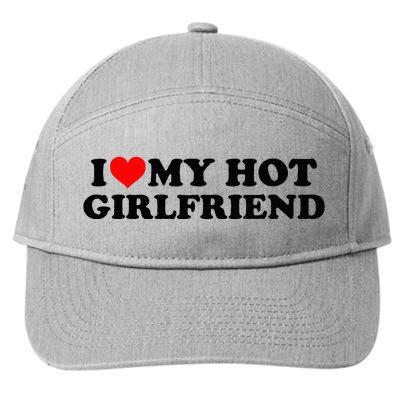 I Love My Hot Girlfriend GF I Heart My Hot Girlfriend White 7-Panel Snapback Hat