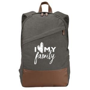 I Love My Family Relatives Party Families Reunion Cotton Canvas Backpack