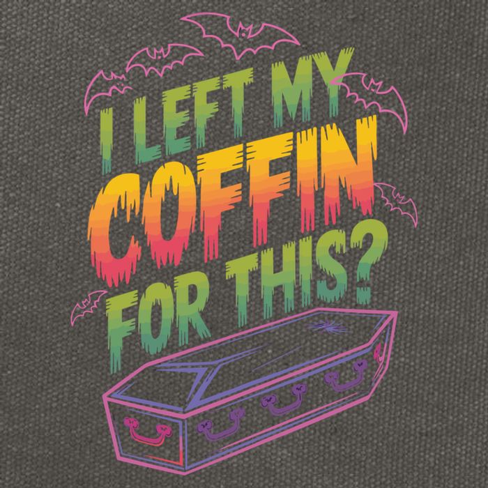 I Left My Coffin For This? Coffin Vampire Goth Horror Halloween Emo Culture Cotton Canvas Backpack