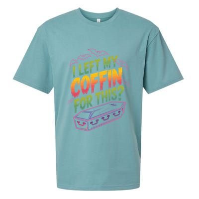 I Left My Coffin For This? Coffin Vampire Goth Horror Halloween Emo Culture Sueded Cloud Jersey T-Shirt