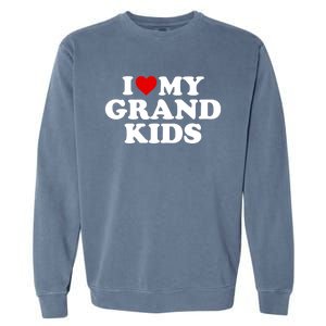 I Love My Grand Grand Gift Red Heart Gift Garment-Dyed Sweatshirt