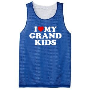 I Love My Grand Grand Gift Red Heart Gift Mesh Reversible Basketball Jersey Tank