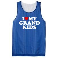 I Love My Grand Grand Gift Red Heart Gift Mesh Reversible Basketball Jersey Tank