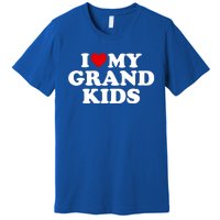 I Love My Grand Grand Gift Red Heart Gift Premium T-Shirt