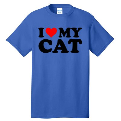 I Love My Cat Funny Red Heart Cat I Heart My Cat Cool Gift Tall T-Shirt