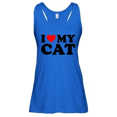 I Love My Cat Funny Red Heart Cat I Heart My Cat Cool Gift Ladies Essential Flowy Tank