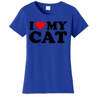 I Love My Cat Funny Red Heart Cat I Heart My Cat Cool Gift Women's T-Shirt