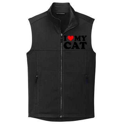 I Love My Cat Funny Red Heart Cat I Heart My Cat Cool Gift Collective Smooth Fleece Vest