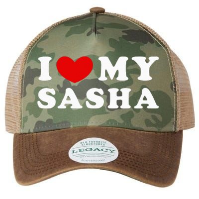 I Love My Sasha I Heart My Sasha funny quotes Legacy Tie Dye Trucker Hat