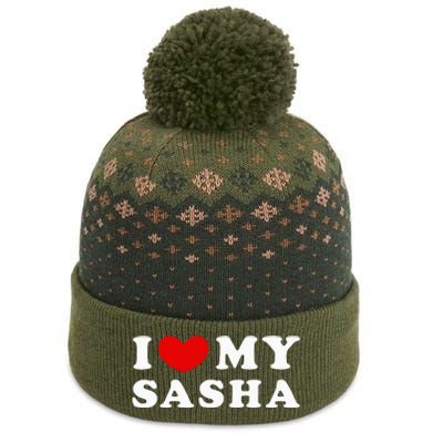 I Love My Sasha I Heart My Sasha funny quotes The Baniff Cuffed Pom Beanie