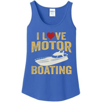 I Love Motor Boating Funny Boater Gift Ladies Essential Tank