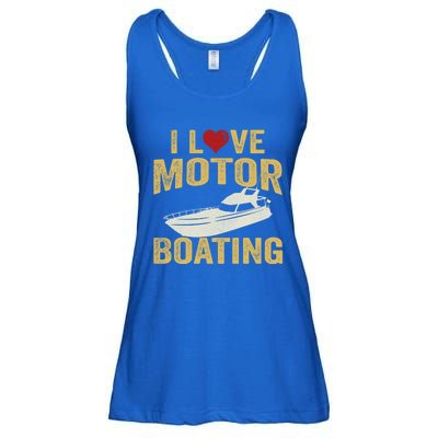 I Love Motor Boating Funny Boater Gift Ladies Essential Flowy Tank