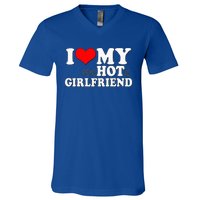 I Love My Psychotic Girlfriend Funny I Heart My Girlfriend V-Neck T-Shirt