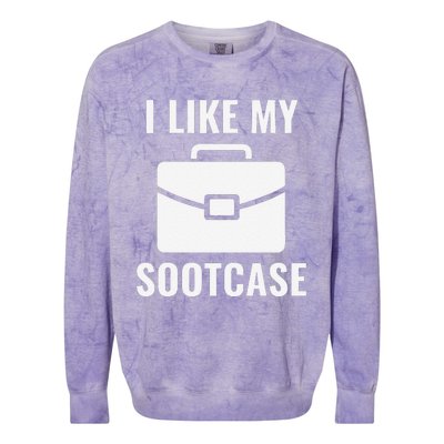 I Like My Sootcase Funny Suitcase Meme Viral Sarcastic Pun Colorblast Crewneck Sweatshirt