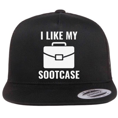 I Like My Sootcase Funny Suitcase Meme Viral Sarcastic Pun Flat Bill Trucker Hat