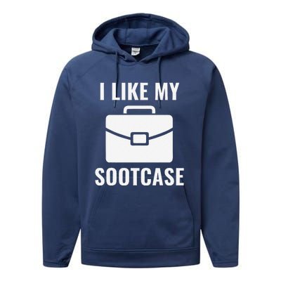 I Like My Sootcase Funny Suitcase Meme Viral Sarcastic Pun Performance Fleece Hoodie