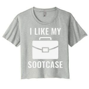 I Like My Sootcase Funny Suitcase Meme Viral Sarcastic Pun Women's Crop Top Tee