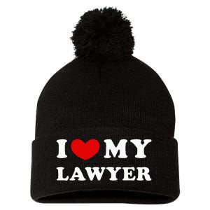 I Love My Lawyer Pom Pom 12in Knit Beanie