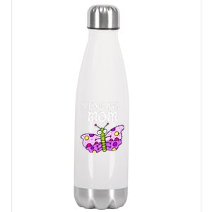 I Love My Mom Butterfly Meaningful Gift Stainless Steel Insulated Water Bottle