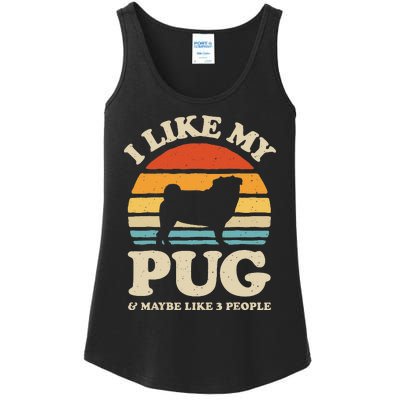 I Love Math And Pugs Funny Pug Dog Lover Gift Ladies Essential Tank