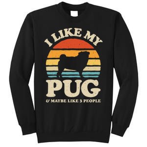 I Love Math And Pugs Funny Pug Dog Lover Gift Tall Sweatshirt