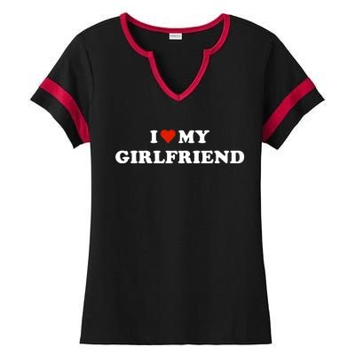 I Love My Gf Ladies Halftime Notch Neck Tee