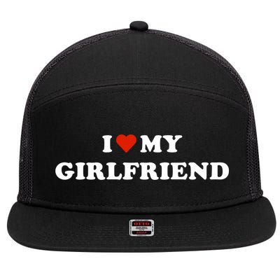 I Love My Gf 7 Panel Mesh Trucker Snapback Hat