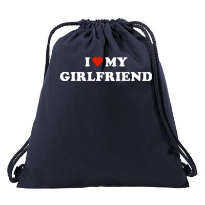 I Love My Gf Drawstring Bag