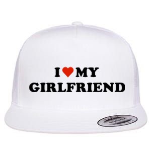 I Love My Gf Flat Bill Trucker Hat