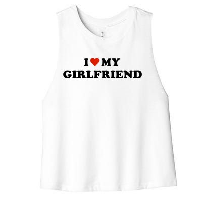 I Love My Gf Women's Racerback Cropped Tank