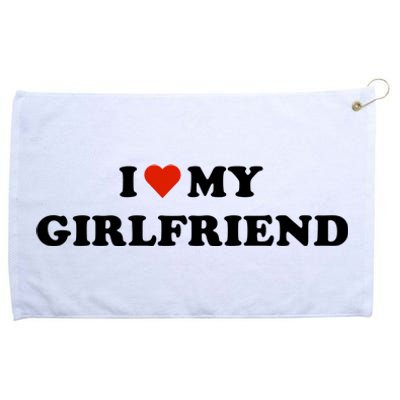 I Love My Gf Grommeted Golf Towel