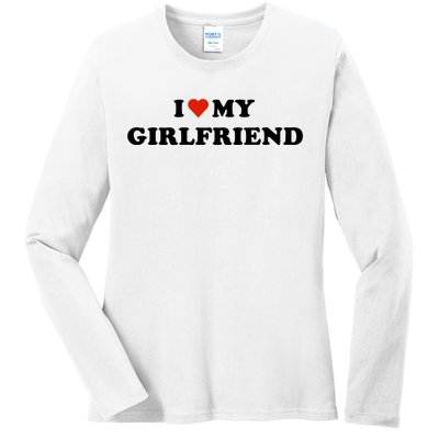 I Love My Gf Ladies Long Sleeve Shirt