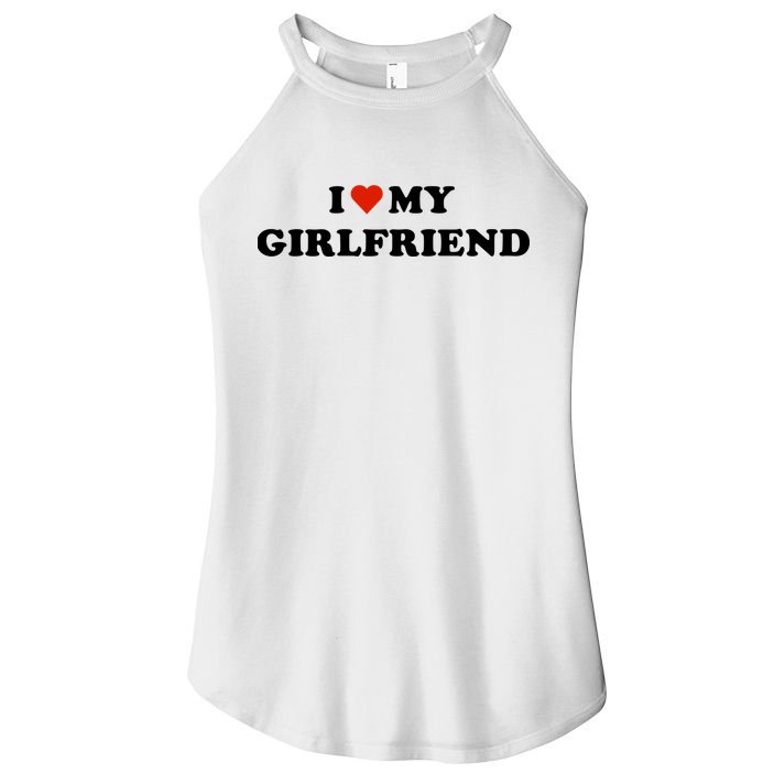 I Love My Gf Women's Perfect Tri Rocker Tank