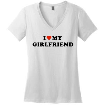 I Love My Gf Women's V-Neck T-Shirt