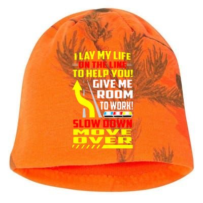 I Lay My Life On The Line To Help You Gift Slow Down Move Over Cool Gift Kati - Camo Knit Beanie