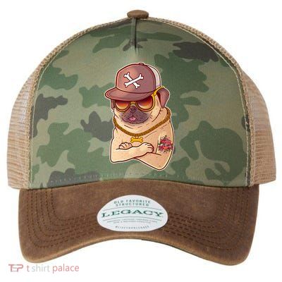 I Love Mom Tattoo Pug Dog Legacy Tie Dye Trucker Hat
