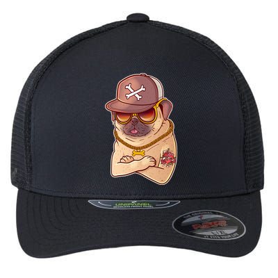 I Love Mom Tattoo Pug Dog Flexfit Unipanel Trucker Cap