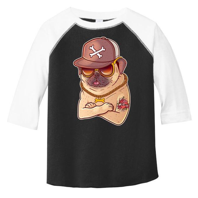I Love Mom Tattoo Pug Dog Toddler Fine Jersey T-Shirt