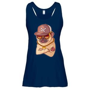 I Love Mom Tattoo Pug Dog Ladies Essential Flowy Tank