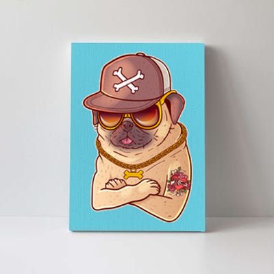 I Love Mom Tattoo Pug Dog Canvas