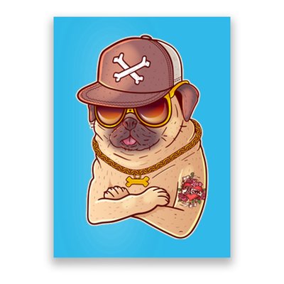 I Love Mom Tattoo Pug Dog Poster